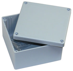 3.50in.  X 3.50in.  X 2.24in.  Gray Plastic Box Enclosure